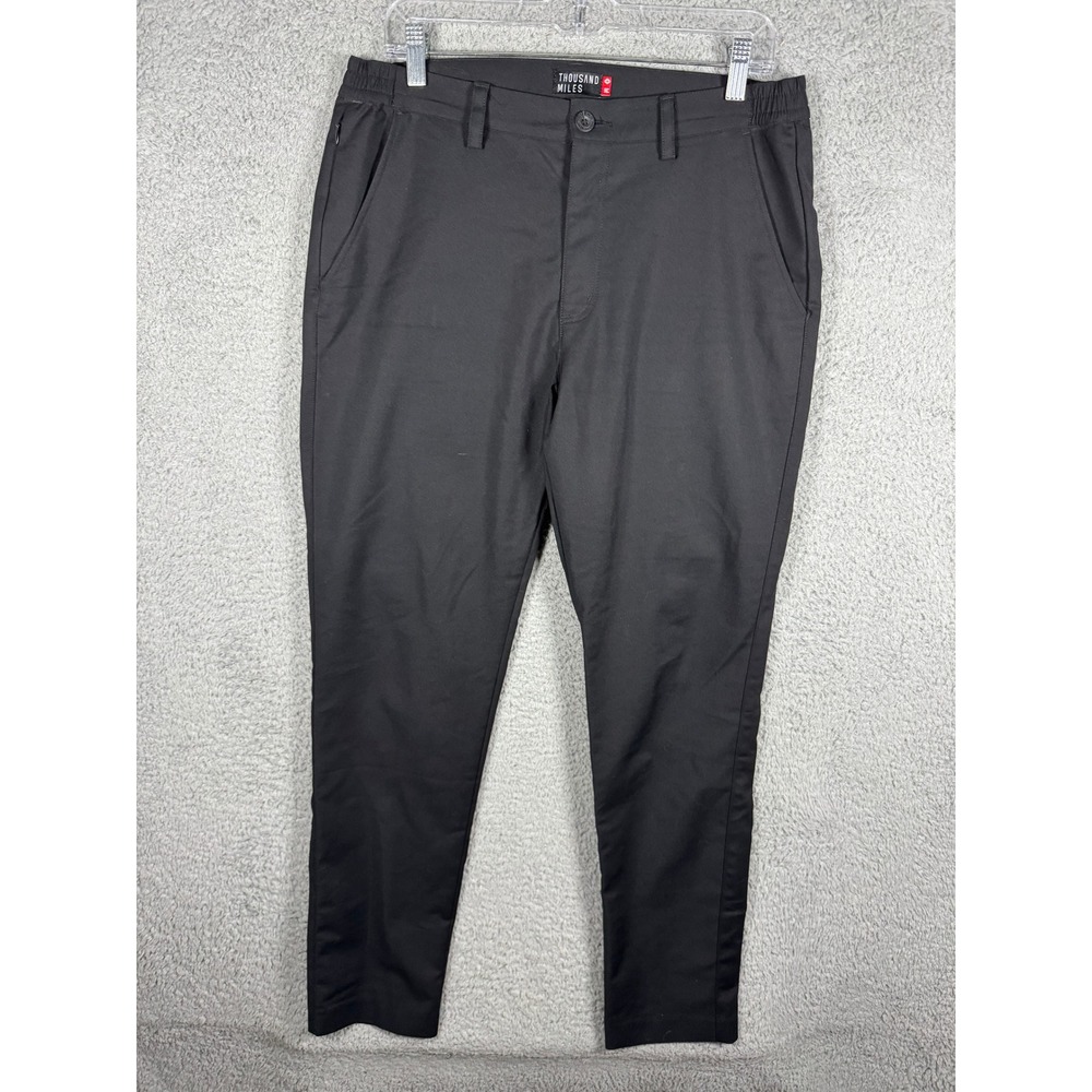 Thousand Miles Mens Black Golf Adventure Tech Pants Tapered Stretch Size M 32x31